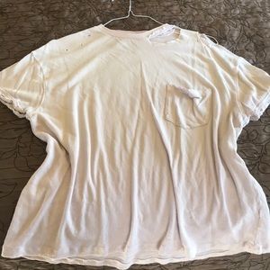 Free people distressed tee